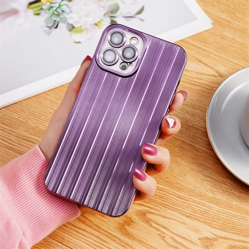 TPU Back Cover for iPhone 13 Pro 6.1 inch with Lens Film Electroplating Streamer Brushed Phone Case TPU Back Cover for iPhone 13 Pro 6.1 inch with Lens Film Electroplating Streamer Brushed Phone Case
